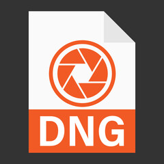Modern flat design of DNG file icon for web