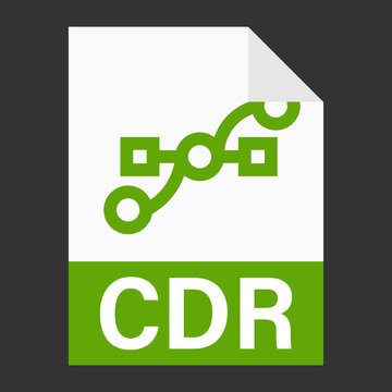 Modern flat design of CDR illustration file icon for web