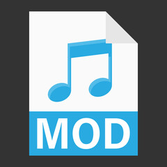 Modern flat design of MOD file icon for web