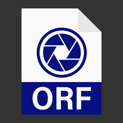 Modern flat design of ORF file icon for web