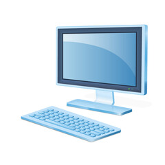 Personal computer or system unit  icon with monitor and keyboard