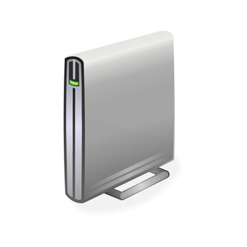 Personal computer and system unit or portable hard drive icon