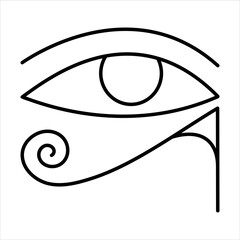 Horus eye, ancient Egypt mythology symbol, vector, white background