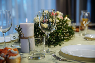 glasses in perspective on the table