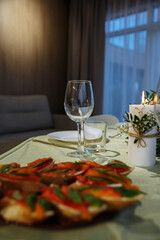 glasses in perspective on the table