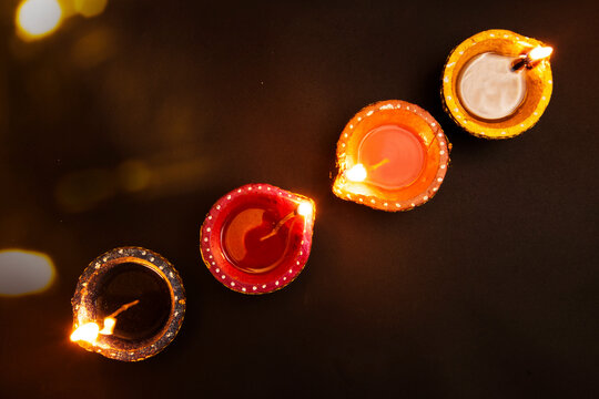 Diya oil lamps for the Diwali festival