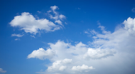 Naklejka na ściany i meble Blauer Himmel mit weißen Wolken