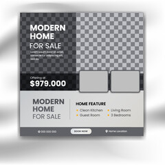 Real estate modern social media post, social media banner and web banner design