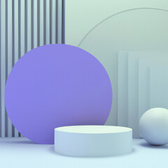 Abstract  scene pastel color. geometry shape podium background for product. 3d rendering
