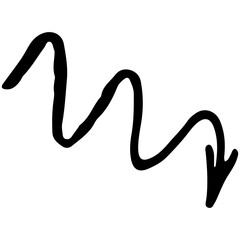 Brush stroke grunge arrow.