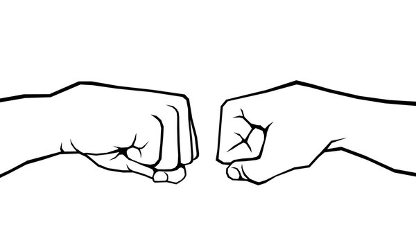 Two clenched fists bumping together