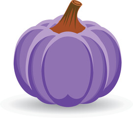 Halloween pumpkin background. Purple pumpkin on a white background. Vector illustration.