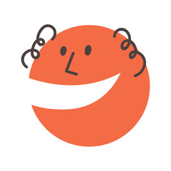 Funny talking head-round for making dialogues. Cartoon illustration isolated on transparent background.