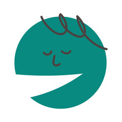 Funny talking head-round for making dialogues. Cartoon illustration isolated on transparent background.