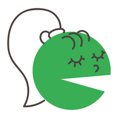 Funny talking head-round for making dialogues. Cartoon illustration isolated on transparent background.