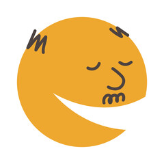 Funny talking old head-round for making dialogues. Cartoon illustration isolated on transparent background.
