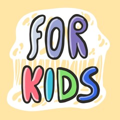 bright calligraphic lettering for kids sticker