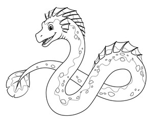 Leviathan Cartoon Illustration BW