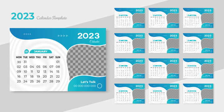 Happy new year medical calendar 2023 desk calendar design, 2023 year, Usa flag background concept, wall calendar, advertisement, printing, Business corporate template design