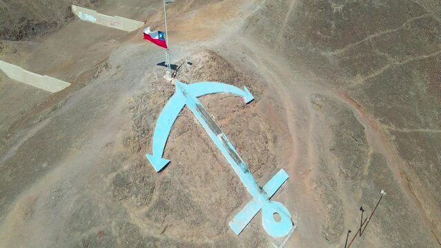 Cerro el ancla en Antofagasta visto desde el aire