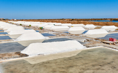 the salt marsh of Olhao in summer, Algarve, Portugal	

