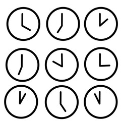 clock icon, time direction, all time, vector graphic illustration