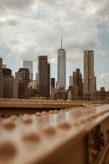 New York. View of Manhattan from Brooklyn bridge
