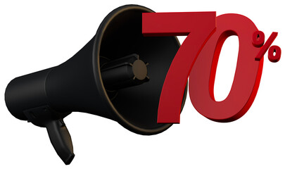 Black megaphone promotion 70 percent