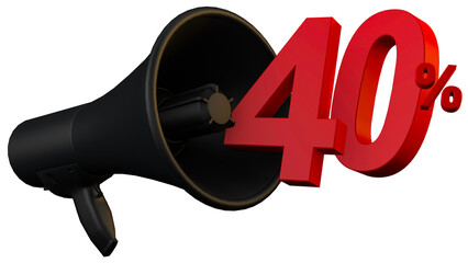 Black megaphone promotion 40 percent