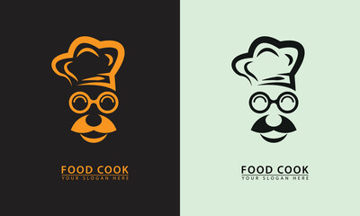 abstract old chef icon logo