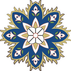 Retro ancient style pattern botanic garden plant flower