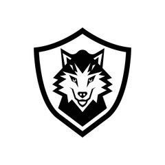 Obraz premium abstract wolf shield icon logo