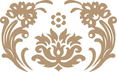 Retro ancient style pattern botanic garden plant leaf flower