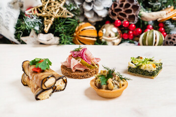 Christmas appetizers on the table