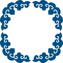 Retro ancient style pattern spiral curve cross frame