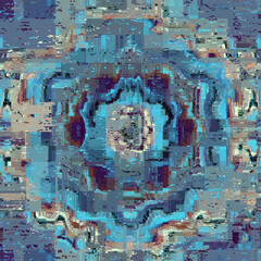 Vector image with imitation of grunge datamoshing texture.