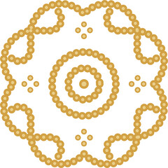 Retro ancient style pattern round cross dot line