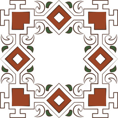 Retro ancient style pattern geometry cross frame