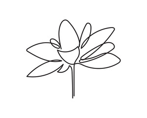 Hand-drawn artistic illustration of the lotus flower line. linear floral pattern. Vector design of a water lily. The concept of yoga