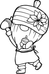 cartoon element
Autumn ,landscape ,children,leaves,line drawing,Gnomes, Clip art,