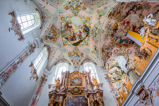 Rottenbuch abbey interiors, bavaria, germany