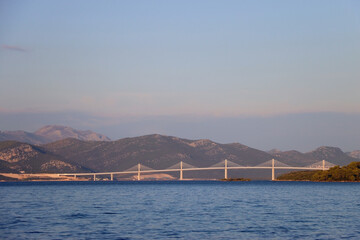 New modern bridge on Peljesac peninsula, connecting southeastern Croatian semi-exclave to the rest of the country.