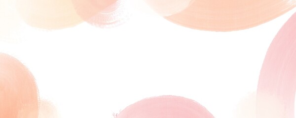 Hand painted watercolor pastel abstract banner background, pink orange yellow light color with empty space