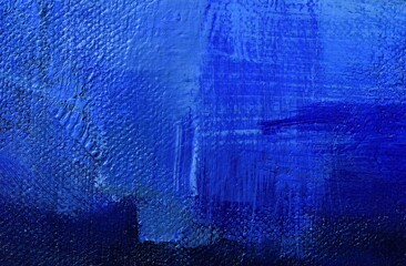 Ultramarine blue palette knife painting on canvas