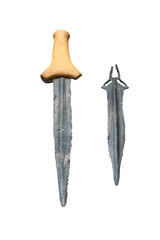 Bronze age swords isolated on white background