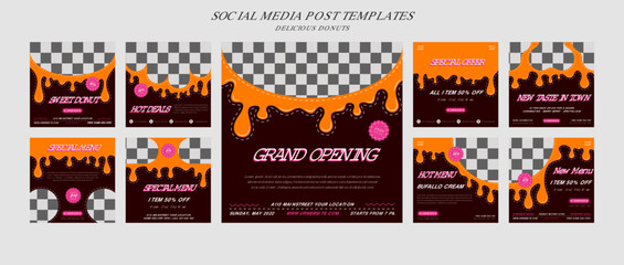 Delicious Donuts Social Media Template Collection