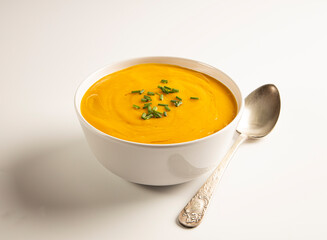 Pumpkin cream bowl with carrots and potatoes