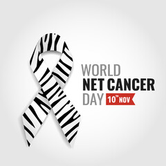 Vector Illustration of NET Cancer Day. Ribbon
