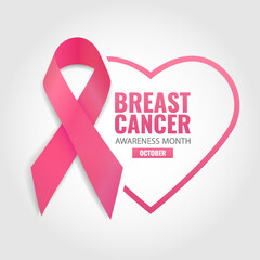 Vector Illustration of Breast Cancer Awareness Month. Ribbon
