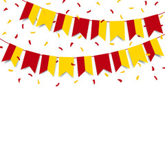 Vector Illustration of Cuenca Independence Day. Garland with the flag of Cuenca on a white background.
